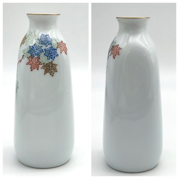 Vtg Fukagawa Sake Decanter Matching Set Porcelain Bud Vase Gold Gilt Arita Japan - Picture 3 of 9